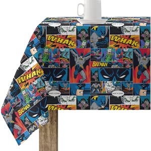 Belum Tischdecke Batman 200 x 140 cm, harzbeschichtet, schmutzabweisend, Modell Batman Action 1 von BL BELUM