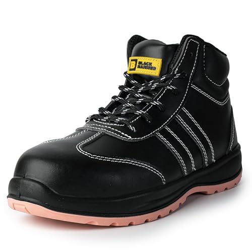 BLACK HAMMER Damen Sicherheitsstiefel Leicht Professionell Arbeitsschuhe mit Verbundwerkstoff Zehenkappe Gepolsterte Innensohle und Kragen für Komfort Ideal für Outdoor-Aktivitäten S3 SRC Flo (37 EU) von BLACK HAMMER