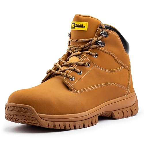 Black Hammer Sicherheitsarbeitsstiefel für Männer - Weite Passform Stahlkappe und Stahl-Zwischensohle, Wildleder, Leichtes und Robustes Schuhwerk - Perfekte Lagerhaus- und Outdoor Schuhe Ryder (40 EU) von BLACK HAMMER