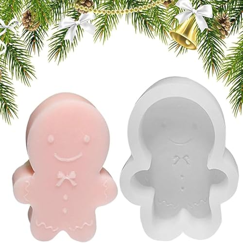 Gingerbread Man Aroma Diffuser silikonformen gießformen Candle Diffuser Stone Candle Baking Tools silikonform Reißfest, weich und dick, langlebig, leicht zu reinigen, silikonformen Geeignet (Weiß) von BLAFT