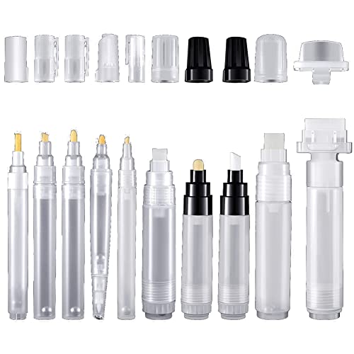 BLASHRD 10 Stück Nachfüllbare Farbstifte Leer Stift Stab Paint Marker Nachfüllbar Leere Acrylfarbe Marker für von BLASHRD