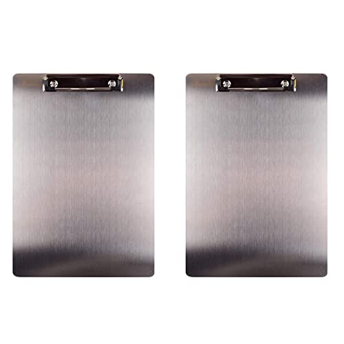 BLASHRD 2X Metall Zwischenablage Ordner A4 Rostfreier Stahl Clip Board Rechnung Lagerung Ordner Schreiben Datei Board Menü Schiene Für Unternehmen von BLASHRD