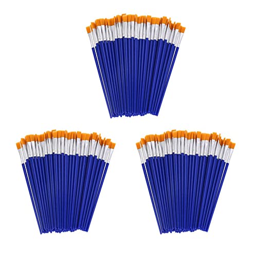 BLASHRD 300 Stücke Flache Pinsel, Kleine Pinsel Bulk für Detail Malerei,Nylon Haar Bürsten Acryl Öl Aquarell Malerei für Kinder,Studenten,Jugendliche,Erwachsene,Künstler von BLASHRD