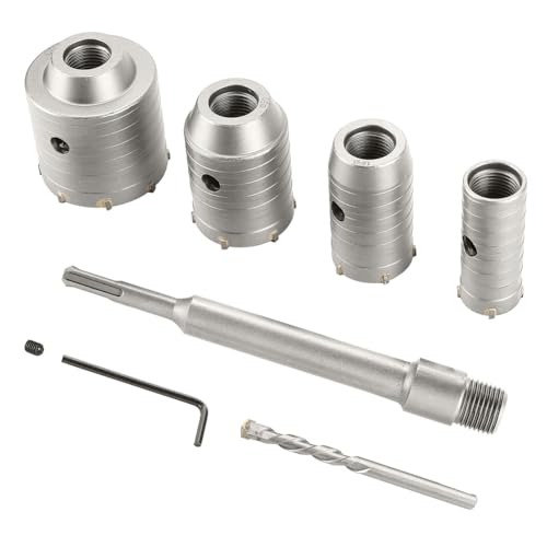 BLASHRD Beton-Lochsägen-Set, 30 40 50 65 mm Lochbohrer für SDS-Plus-Bohrhämmer, Kreisbohrer-Lochsägen-Set für Ziegel von BLASHRD