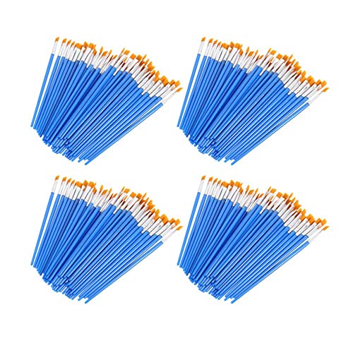 BLASHRD Pinsel Set 200 Stück Kinder Nylon Flach Haar Kleine ÖL Aquarell KüNstler Malerei Kits Bulk für Kinder von BLASHRD