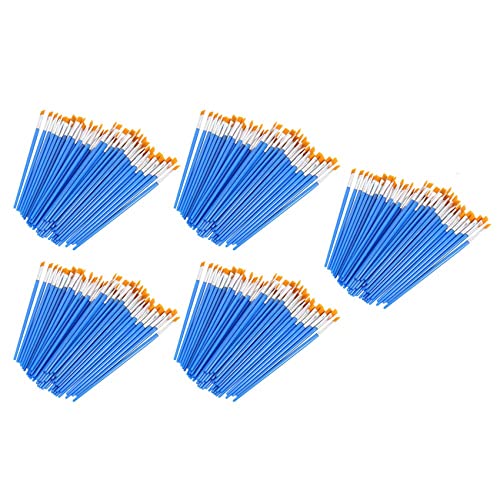 BLASHRD Pinsel Set 250 Stück Kinder Nylon Flach Haar Kleine ÖL Aquarell KüNstler Malerei Kits Bulk für Kinder von BLASHRD