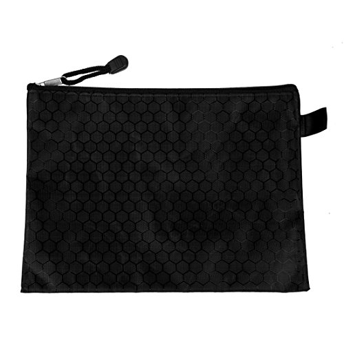 BLASHRD Schwarz Nylon Sexangle Gedruckt A5 Papier Dokumenten Dateien Organizer Tasche von BLASHRD