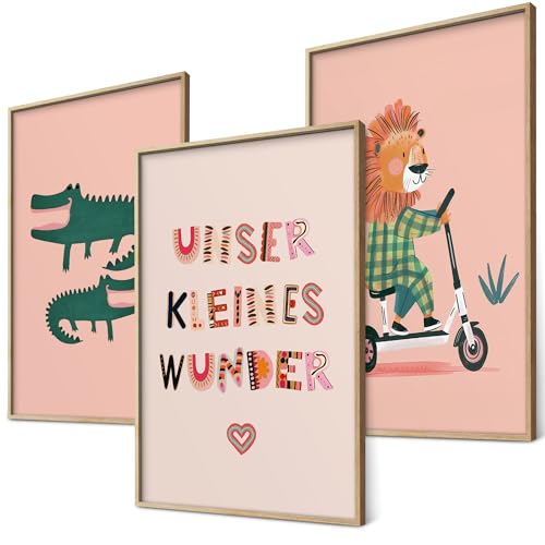 Zauberhafte Traumwesen für Liebe & Geborgenheit Sensorische Lernbilder Kinderzimmer Wandbilder Bunte Poster Set Mädchen & Jungen Babyzimmer Deko Bilder (Zauberhafte Wesen II | Sensorisch, 3x DIN A4) von BLCKART