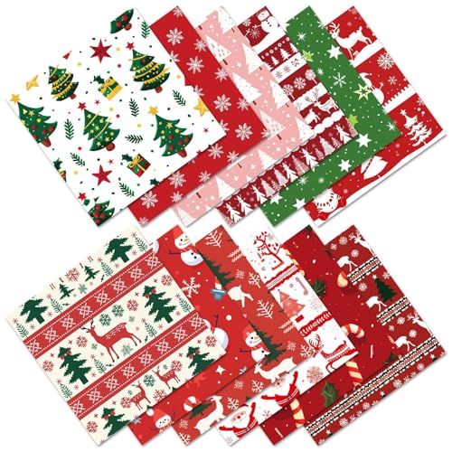 Weihnachts-Scrapbook-Papier, 12 Blatt, 15,2 x 15,2 cm, verschiedene Urlaubs-Designs von BLEDS