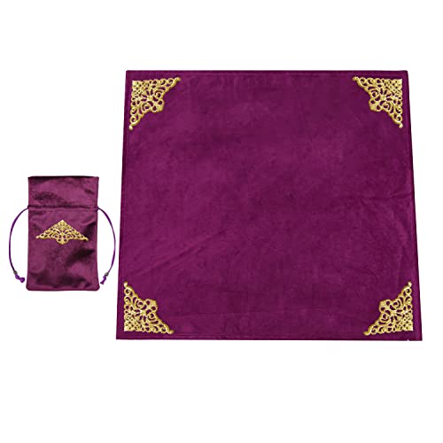 BLESSUME Quadrat Altar Tarot Tischdecke zum Lesen Wicca Weissagung Samttuch mit Tarotbeutel von BLESSUME