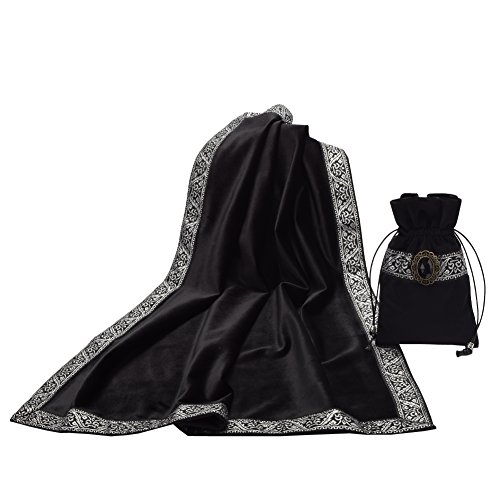 BLESSUME Tarot Tischdecke Altar Tarot Tuch (Schwarz) von BLESSUME