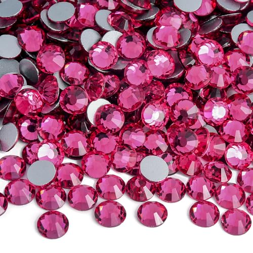 BLINGINBOX 1440 runde Edelsteine mit flacher Rückseite, Kristall-Strasssteine für Nagelkunst, DIY (3,8–4,0 mm), SS16 Rose von BLINGINBOX