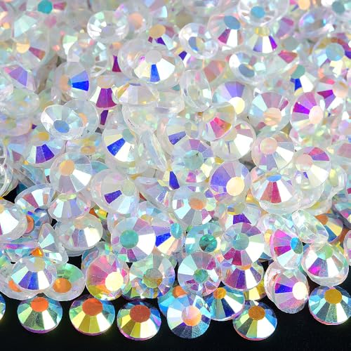 Blinginbox 1440 Stück SS16/3,8–4 mm klare Kristalle, flache Rückseite, brillante runde Strasssteine, Glassteine, Glitzer-Edelsteine, transparente Kristalle, Diamant (Clear AB). von BLINGINBOX