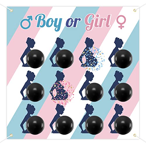 BLOOMWIN Gender Reveal Party Spiele Gender Reveal Ideen - Baby Gender Reveal Party Deko - Babyparty Geschlechtsverkündung Ratespiel - Boy or Girl Darts Ballons and Board Game von BLOOMWIN