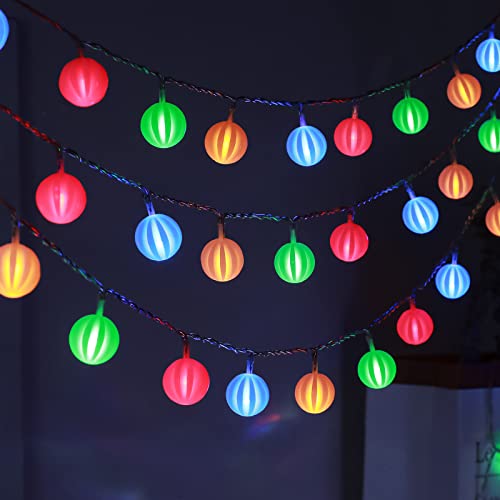 BLOOMWIN Solar Lichterketten Außen, Bunt LED Lichterkette Außen Kugeln Wetterfest 6,5m 30 LEDS 8 Modi, Solar Weihnachtsbeleuchtung Außen, Solarleuchten Aussen für Garten Weihnachtsdeko von BLOOMWIN