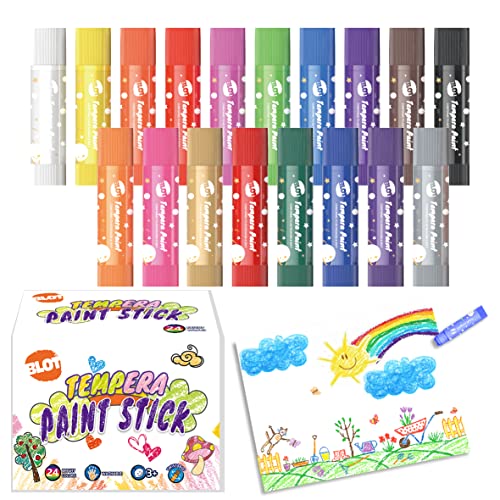 BLOT 18 Farben Wachsmalstifte für Kinder Wachsmalstifte Ungiftig Malstiften Sticks für Kinder Kleinkind Erwachsene Papier Holz Glas Keramik von BLOT