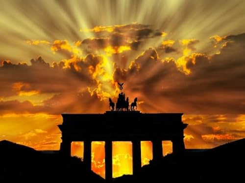 BLUEMEX Diamond Painting Bild, Brandenburger Tor, runde BZW. eckige Steine, 43 Farben, 70x90cm, Vollbild (runde Steine) von BLUEMEX