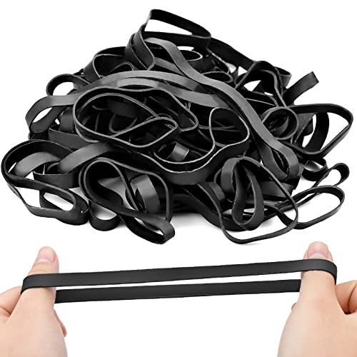 62 Stk Große Gummibänder 10mm Breit Schwarz Gummiringe Elastische Haushaltsgummis Breit Wiederverwendbar Rubber Bands Mülleimer Bänder Gummibänder für Bücher für Industrie, Zuhause, Büro, Aktenordner von BLUESEABUY