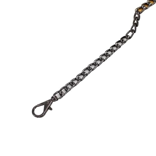 Taschengurt 20–120 cm Handtasche Metallketten Umhängetasche Riemen DIY Geldbörse Kette Gold Silber Bronze Schwarz Griffe Tasche Zubehör Kette Taschengurt Schwarz (Color : Gun Black, Size : 100cm) von BLacOh