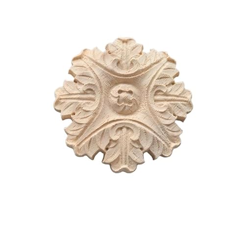 Zierleisten Holz 2 Stück Holzschnitzerei Onlays Applikationen Holzfiguren Dekor Wohnzimmer Home Decor Möbel Holz Dekoration Holz Aufkleber Vintage Figuren Holzornamente(O-11.5cmX11.5cm) von BLacOh