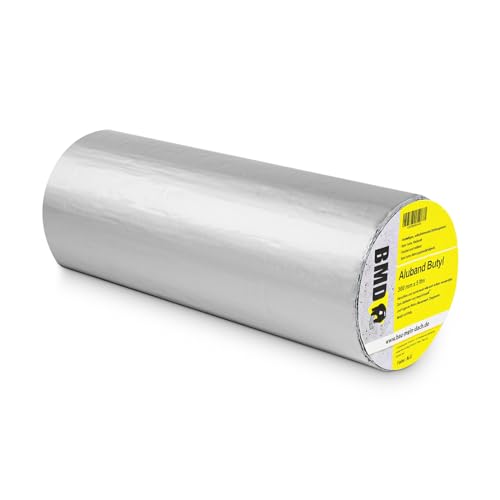 BMD Aluband Reparaturband (300mm x 5m) Aluminium Butylband wasserdicht Butyl Kleber Dichtband selbstklebend Panzertape Klebeband von BMD