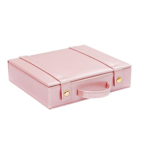 BMDOZRL schmuckkästchen Tragbare Schmuckschatulle Im Europäischen Stil, Aufbewahrungsbox for Schmuck, Reise-Schmuckschatulle, Kompakte Box for Ohrringe, Halsketten Und Ringe(Pink) von BMDOZRL