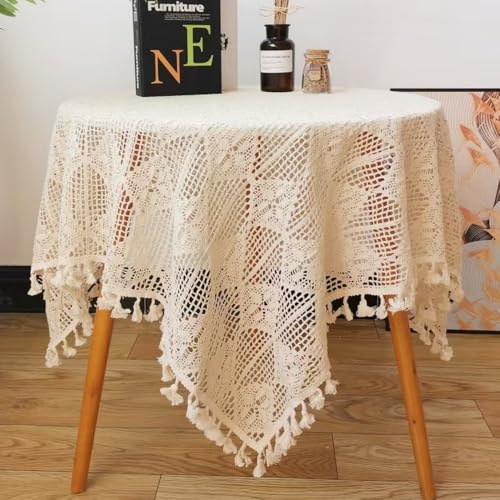 BMIDOT Spitzendeckchen beige Vintage Häkelarbeit Verwenden Sie die kleine beige Tischdecke als bestickte Tischdecke, Couchtisch oder Tischplatte. von BMIDOT