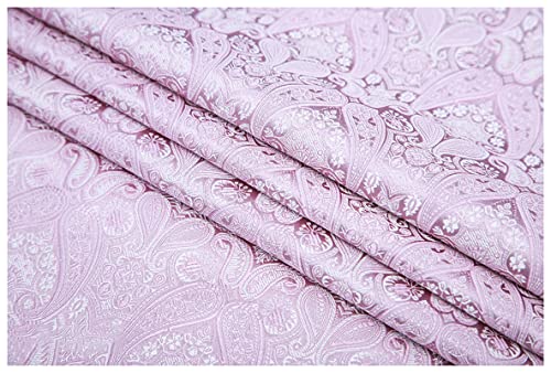 Satinstoff meterware Pipa Blumen Jacquard Brokatstoff 75cm Breit Meterware Für Bekleidungshintergrund Handarbeit(Color:rosa) von BNALU