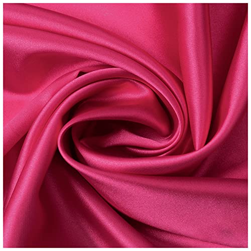 Satinstoff meterware Stretch-Satin-Stoff Mit Hoher Dichte 150cm Breit Meterware Für Handgefertigte Kleidungsstücke(Color:rosarot) von BNALU