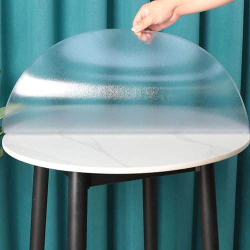 Runde Transparente Tischdecke Transparent Tischfolie Durchsichtig PVC Tischschutz Nicht kontraktil Größe wählbar Glasklar und Hochglanz Schutztischdecke von BNDDUP