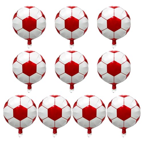 Fussball Luftballon,Fußball Folienballon,Helium Folienballons, Luftballons Dekoration,4D Fußball Ballons, Fußball Ballon Aluminiumfolie,Fußball Alufolien Luftballons,10Pcs (Color 2) von BNOYONERAS