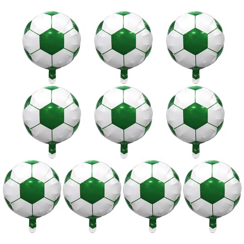 Fussball Luftballon,Fußball Folienballon,Helium Folienballons, Luftballons Dekoration,4D Fußball Ballons, Fußball Ballon Aluminiumfolie,Fußball Alufolien Luftballons,10Pcs (Color 5) von BNOYONERAS