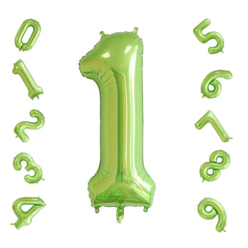 Geburtstag Zahlen Luftballon, Bunte Zahlenballons, Luftballon Geburtstag Zahl, Folienballon Zahlen, Riesen Folienballon für Geburtstage, Partys, Hochzeitstage, 42in (Fruchtgrün, 1) von BNOYONERAS
