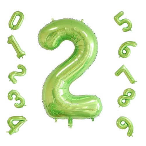 Geburtstag Zahlen Luftballon, Bunte Zahlenballons, Luftballon Geburtstag Zahl, Folienballon Zahlen, Riesen Folienballon für Geburtstage, Partys, Hochzeitstage, 42in (Fruchtgrün, 2) von BNOYONERAS