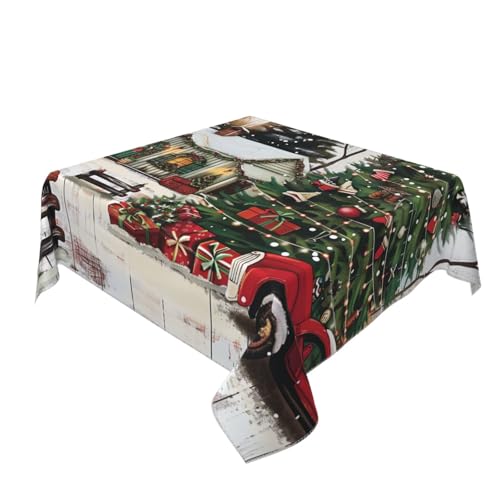 BNVSADC Farmhouse Tischdecke, bedruckt, quadratisch, 140 x 140 cm, knitterfrei, Polyester, dekorative Stoff-Tischdecken für Küche, Esstisch, Partys, Camping, 140 x 140 cm von BNVSADC