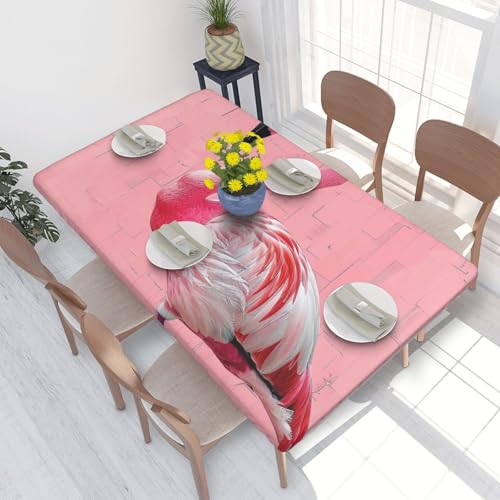 BNVSADC Flamingo Tischdecke, bedruckt, 122 x 76 cm, Polyester, für Küche, Esstisch, Dekoration, Tischdecken von BNVSADC