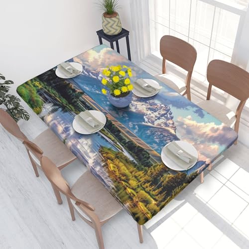 BNVSADC Grand Teton Tischdecke, bedruckt, 122 x 76 cm, Polyester, Küche, wasserabweisend, Esstischdekoration, Tischdecken, 122 x 76 cm von BNVSADC