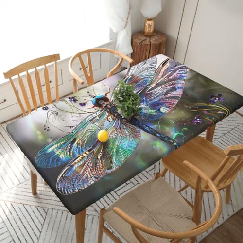 BNVSADC Moderne Tischdecke mit Libellen-Druck, 152 x 76 cm, Polyester, wasserabweisend, Esstischdekoration, Tischdecken von BNVSADC