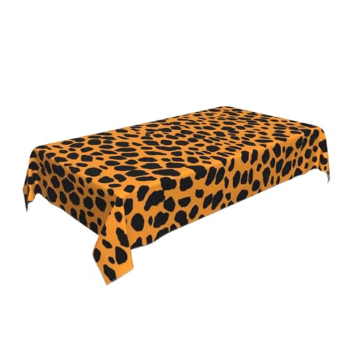 BNVSADC Rechteckige Tischdecke mit Leopardenmuster, 140 x 90 cm, knitterfreie Polyester-Tischdecke, dekorative Stoff-Tischdecken für Küche, Esstisch, Partys, Camping von BNVSADC