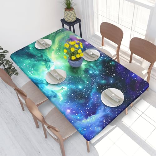 BNVSADC Tischdecke, Motiv: Galaxie, bedruckt, 122 x 76 cm, Polyester, wasserabweisend, Tischdecke, Esstisch, Dekoration, Tischdecken von BNVSADC