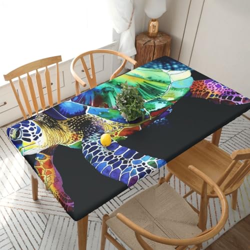 BNVSADC Tischdecke, Motiv: Meeresschildkröte, 152 x 76 cm, Polyester, wasserabweisend, Esstischdekoration, Tischdecken von BNVSADC