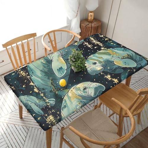 BNVSADC Tischdecke, Motiv: Meerestiere, Kalb, bedruckt, 152 x 76 cm, Polyester, Küche, wasserabweisend, Tischdecke, Esstischdekoration, Tischdecken von BNVSADC