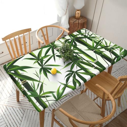 BNVSADC Tischdecke, Motiv: grüne Blätter, tropische Naturpflanze, bedruckt, 152 x 76 cm, Polyester, wasserabweisend, Tischdecke, Esstischdekoration, Tischdecken von BNVSADC