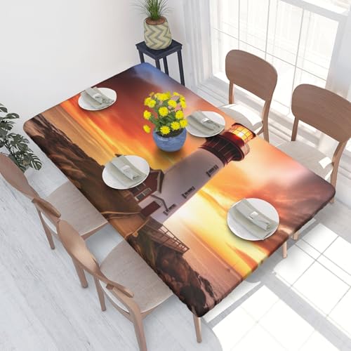 BNVSADC Tischdecke, bedruckt, Motiv: Sonnenuntergang, 122 x 76 cm, Polyester, wasserabweisend, Esstischdekoration, Tischdecken von BNVSADC