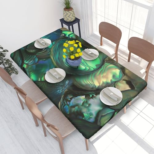 BNVSADC Tischdecke mit Abalone-Perlmuttdruck, 122 x 76 cm, Polyester, wasserabweisend, Esstischdekoration, Tischdecken von BNVSADC