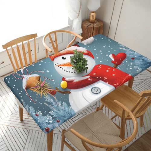 BNVSADC Tischdecke mit Aufdruck "Merry Christmas", 152 x 76 cm, Polyester, wasserabweisend, Esstischdekoration, Tischdecken von BNVSADC