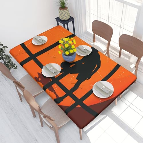 BNVSADC Tischdecke mit Basketball-Kunstdruck, 122 x 76 cm, Polyester, wasserabweisend, Esstischdekoration, Tischdecken von BNVSADC