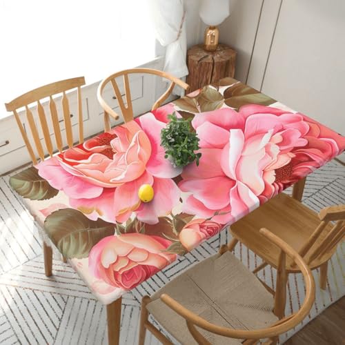 BNVSADC Tischdecke mit Blumenmuster, bedruckt, 152 x 76 cm, Polyester, wasserabweisend, Esstischdekoration, Tischdecken von BNVSADC