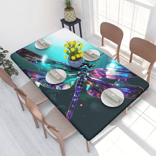 BNVSADC Tischdecke mit Galaxie-Libellen-Druck, 122 x 76 cm, Polyester, wasserabweisend, Tischdecke, Esstisch, Dekoration, Tischdecken von BNVSADC