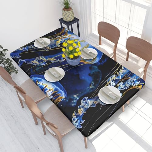 BNVSADC Tischdecke mit Quallen-Aufdruck, 122 x 76 cm, Polyester, wasserabweisend, für Küche, Esstisch, Dekoration, Tischdecken von BNVSADC